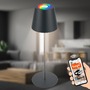 Stolní lampy dekorační - BRILO 7559015 Coloris LED stolní lampička Smart nabíjecí, ovládání přes aplikaci, stmívatelné, antracit - BRILO - foto 2
