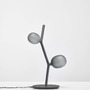 Stolní lampy dekorační - BRO PC01131_031 Stolní lampa IVY 2x 1,2W 91lm triplex opál / šedá kouřová / antracit černý kabel / stmívání - BROKIS A - foto 2