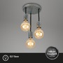 Dekorativní - BRI 3680-034 Retro stropní svítidlo, pr. 19 cm, 3x E27, max. 60 W, antická stříbrná - BRILONER - foto 2