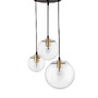 Vícečetná - NV 9416933 Závěsné svítidlo MIRALE čiré sklo a zlatý kov černý PVC kabel E27 3x12W 230V IP20 bez žárovky - NOVA LUCE - foto 2