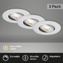 Kruhová - BRI 7048-034 3ks sada LED vestavné svítidlo, pr. 9 cm, nastavitelné, 5 W, matný chrom - BRILONER - foto 2