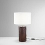 Stolní lampy dekorační - FAN I-WOODLOG-L Stolní lampa Woodlog (hnědý dřevěný podstavec) objímka E27, konstrukce pr. 30 x 52 cm, stínidlo pr. 30 x V 18,5 cm - FANEUROPE - foto 2