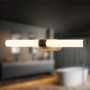 Koupelnová - BRI 2191014 Runt svítidlo k zrcadlu - 7W, 690lm, LED, montáž na stěnu, 40cm, teplá bílá, černá/dřevo - BRILONER - foto 2