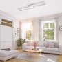 Hranatá - PN 8371-55 AMARA LED stropní svítidlo v barvě oceli a moderním, plochém designu s nastavitelnou barvou světla stmívatelné 2700-5000K - PAUL NEUHAUS - foto 2