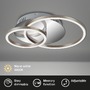 Kruhová - BRI 3222-018 LED stropní svítidlo, 39 cm, 30 W, hliník-chrom - BRILONER - foto 2