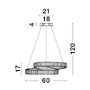 Dekorativní - NV 9019720 Závěsné svítidlo CONCETO chromovaný kov a křišťál LED 50W 230V 3500K IP20 stmívatelné - NOVA LUCE - foto 2