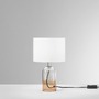 Stolní lampy dekorační - FAN I-LONDON-L-AMB Lume London jantarové sklo + textilní stínidlo, 1 x E14, konstrukce pr. 18 x 30,1 cm, stínidlo pr. 18 x 15 cm - FANEUROPE - foto 2