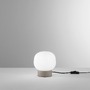 Stolní lampy dekorační - FAN I-ERIS-L Stolní lampa Eris bílá + hnědá, hliník + sklo, 1 x E14, 15 x 16 cm - FANEUROPE - foto 2