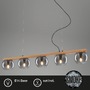 Podélná - BRI 4143054 Závěsné svítidlo, 120 cm, 5x E14, max. 10W, kouřová/dřevo - BRILONER - foto 2