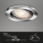 Kruhová - BRI 7220-038 3ks sada LED vestavné svítidlo, pr. 8,6 cm, 5 W, chrom - BRILONER - foto 2
