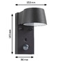 Nástěnná - P 94714 LED venkovní nástěnné svítidlo Smart Home Zigbee Capea pohybové čidlo neláká hmyz IP44 96x153mm CCT 6W 230V 98° antracit - PAULMANN - foto 2