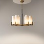 Dekorativní - M MOD089PL-06BS Lustr Fortano E27 6x40W bílá mosaz kov/sklo - MAYTONI - foto 2