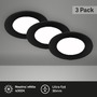 Kruhová - BRI 7125-435 LED vestavná svítidla 3ks sada, pr.8,6 cm, 3x LED, 3 W, 350 lm, černá - BRILONER - foto 2