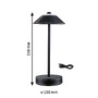 Stolní lampy dekorační - P 71173 Mobilní stolní lampa Pellini CCT 2W černá/černá mat - PAULMANN - foto 2