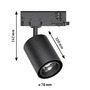 Lištové 3 fáze ProRail - P 96566 ProRail3 LED lištový spot Kratos 36° 9W 4000K 230V černá - PAULMANN - foto 2