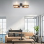 Hranatá - LD 15657-18 FRANKY LED stropní svítidlo, černá, dřevěný rám, kov, 2 ramenné stropní svítidlo - LEUCHTEN DIREKT / JUST LIGHT - foto 2
