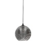 Koule - NV 8436411 Závěsné svítidlo JERARDO kouřové sklo s bublinkami uvnitř černý kov E27 1x12W IP20 bez žárovky - NOVA LUCE - foto 2