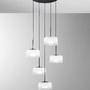 Vícečetná - FAN LED-EMILY-S5 Závěsné svítidlo Emily bílá, 5 závěsů, sklo + kov, 40 W, CCT 2700/3200/4000 K, pr. 44 x 150 cm - FANEUROPE - foto 2