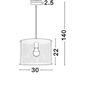 Válec - NV 8809302 Závěsné svítidlo NET bílý hliník bílý kabel E27 1x12W bez žárovky - NOVA LUCE - foto 2