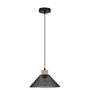 Kónická - NV 9620128 Závěsné svítidlo IAN matný černý kov přírodní dřevo E27 1x12W 230V bez žárovky IP20 - NOVA LUCE - foto 2