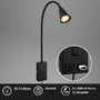 Bodová - BRI 2175015 Justra lampa na čtení, nastavitelná, 2x USB porty, černá - BRILONER - foto 2
