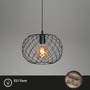 Koule - BRILO 4037-015 Závěsné svítidlo, pr. 30 cm, max. 40 W, černá-dřevo - BRILO - foto 2