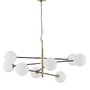 Dekorativní - NV 9143308 Závěsné svítidlo VITRA saténový zlatý a černý kov bílé opálové sklo G9 8x5W 220V IP20 bez žárovky - NOVA LUCE - foto 2