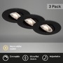 Kruhová - BRI 7048-035 3ks sada LED vestavné svítidlo, pr. 9 cm, nastavitelné, 5 W, černá - BRILONER - foto 2