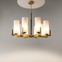 Dekorativní - M MOD089PL-08BS Lustr Fortano 8xE27 40W bílá/mosaz kov/sklo designový - MAYTONI - foto 2