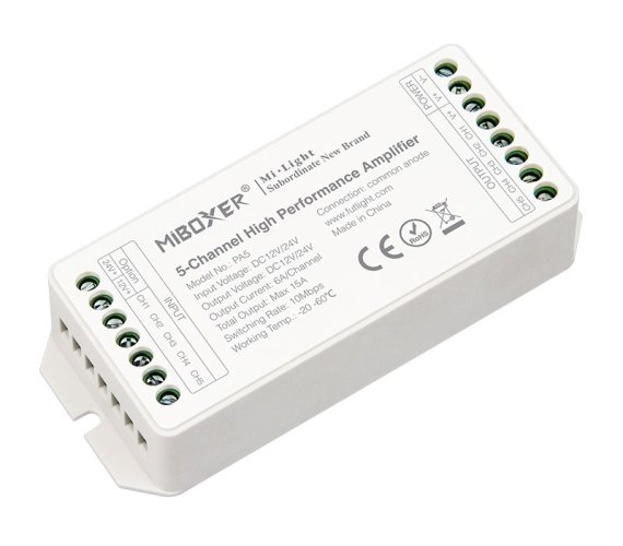 Zesilovače - 5 kanálový zesilovač MiBoxer, 6A/kanál, 12-24VDC, PA5, Mi-light - foto 1
