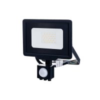 Přisazené reflektory s čidlem - LED SMD reflektor se senzorem City Line 20W, IP65, přívodní kabel 70cm, černé provedení