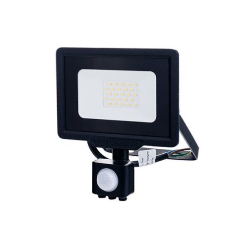 Přisazené reflektory s čidlem - LED SMD reflektor se senzorem City Line 20W, IP65, přívodní kabel 70cm, černé provedení - foto 1