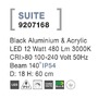 Sloupková - NV 9207168 Venkovní sloupkové svítidlo SUITE černý hliník a akryl LED 12W 3000K 100-240V 140st. IP54 - NOVA LUCE - foto 3