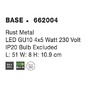 Bodová - NV 662004 Bodové svítidlo BASE rezavý kov GU10 4x5W 230V IP20 bez žárovky - NOVA LUCE - foto 3