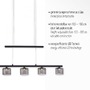 Podélná - PN 2209-18 HYDRA LED závěsné svítidlo, černá, 5 ramenné, nastavitelná výška, nad jídelní stůl 3000K - PAUL NEUHAUS - foto 3