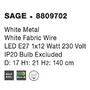 Kónická - NV 8809702 Závěsné svítidlo SAGE kov, bílá a bílý kabel, E27 1x12W - NOVA LUCE - foto 3