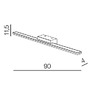 Nad obrazy/zrcadla - AZZ AZ3349 LED Koupelnové nástěnné svítidlo Azzardo Epsilon 90 3000K black AZ3349 18W 1530lm 3000K IP44 90cm černé - AZZARDO - foto 3