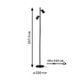 Stojací lampy - P 94924 Stojací svítidlo Lirena 1575mm max. 2x7W černá mat - PAULMANN - foto 3