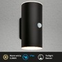 Nástěnná - BRI 3787015 Lima LED venkovní nástěnné svítidlo, pohybové čidlo, soumrakový senzor, nabíjecí, černá - BRILONER - foto 3