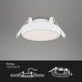 Kruhová - BRI 7061436 3ks sada LED vestavné svítidlo, pr. 7,5 cm, 3 W, 350 lm, bílé (starý kód: BRI 7061-436) - BRILONER - foto 3
