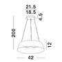 Kruhová - NV 9345656 Závěsné svítidlo ALBA černý hliník šampaň a zlatá LED 40W 230V 3000K IP20 stmívatelné - NOVA LUCE - foto 3