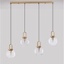 Podélná - NV 9241180 Závěsné svítidlo IRVINE čiré sklo černý kabel mosazný zlatý kov E27 4x12W 230V IP20 bez žárovky - NOVA LUCE - foto 3