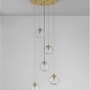 Vícečetná - NV 9006044 Závěsné svítidlo COEN mosazný zlatý kov čiré sklo G9 5x5W 230V IP20 bez žárovky - NOVA LUCE - foto 3