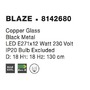 Koule - NV 8142680 Závěsné svítidlo BLAZE měďené sklo a černý kov E27 1x12W 230V IP20 bez žárovky - NOVA LUCE - foto 3