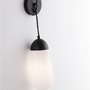 Dekorativní - NV 9092828 Nástěnné svítidlo BLAKY matný černý kov a opálové sklo E14 1x5W bez žárovky - NOVA LUCE - foto 3