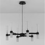 Dekorativní - NV 9006051 Závěsné svítidlo CENTURY matná černá a čiré a matné sklo (1.5m ocelové lanko) 12xG9 - NOVA LUCE - foto 3