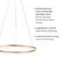 Kruhová - LD 15394-60 RITUS LED závěsné svítidlo matná mosaz kruhové pr.60cm stmívatelné Switchmo teplá bílá krokově stmívatelné 3000K - LEUCHTEN DIREKT / JUST LIGHT - foto 3