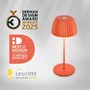 Stolní lampy dekorační - BRILO 7552012 Nabíjecí stolní lampa Riffle Mini - 20 cm, 1,5W, 150lm, bezdrátová, LED, stmívatelné, dotykový vypínač, oranžová - BRILO - foto 3