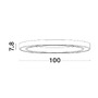 Kruhová - NV 9558670 Stropní svítidlo STING LED stropní svítidlo hliník a akryl černá Epistar SMD2835 60W 3000K Eaglerise TRIAC driver D100 H7.8 120st. IP20 stmívatelné - NOVA LUCE - foto 3