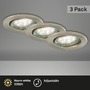 Kruhová - BRI 7225-032 3ks sada LED vestavné svítidlo, pr. 8,6 cm, 3 W, matný nikl - BRILONER - foto 3
